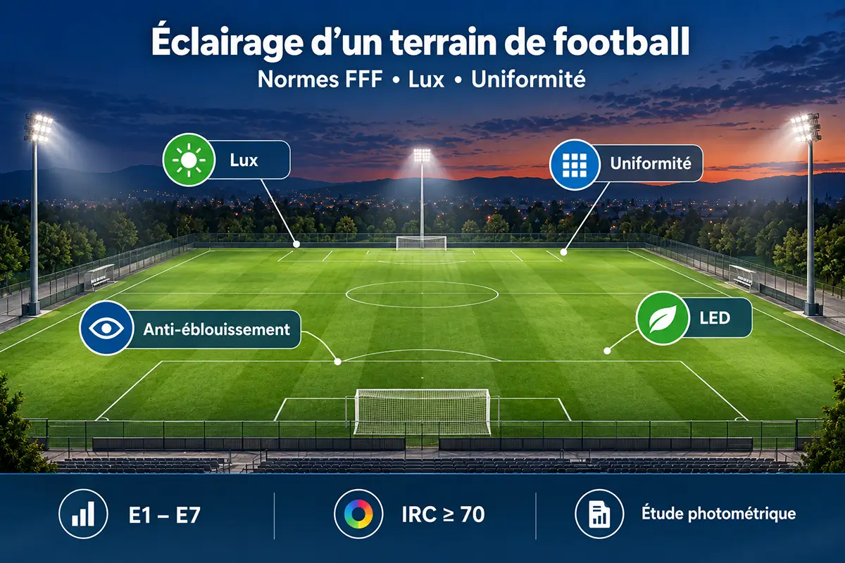Éclairage d’un terrain de football FFF